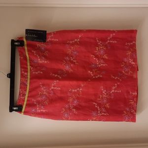 NWT, Vintage Nicole Miller 100% Silk Embroidered Skirt (flaws)